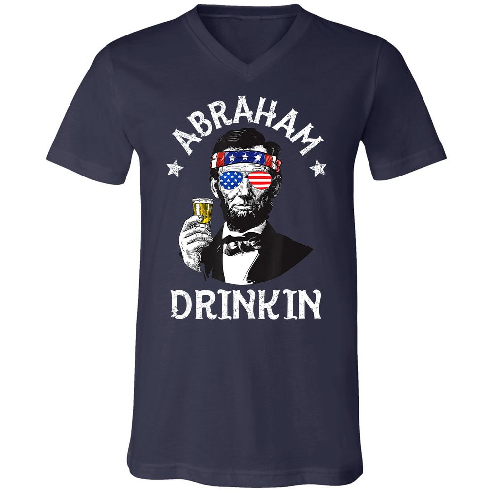 Unisex V-Neck T-Shirt - J3BXWSQ2 - Navy - 2