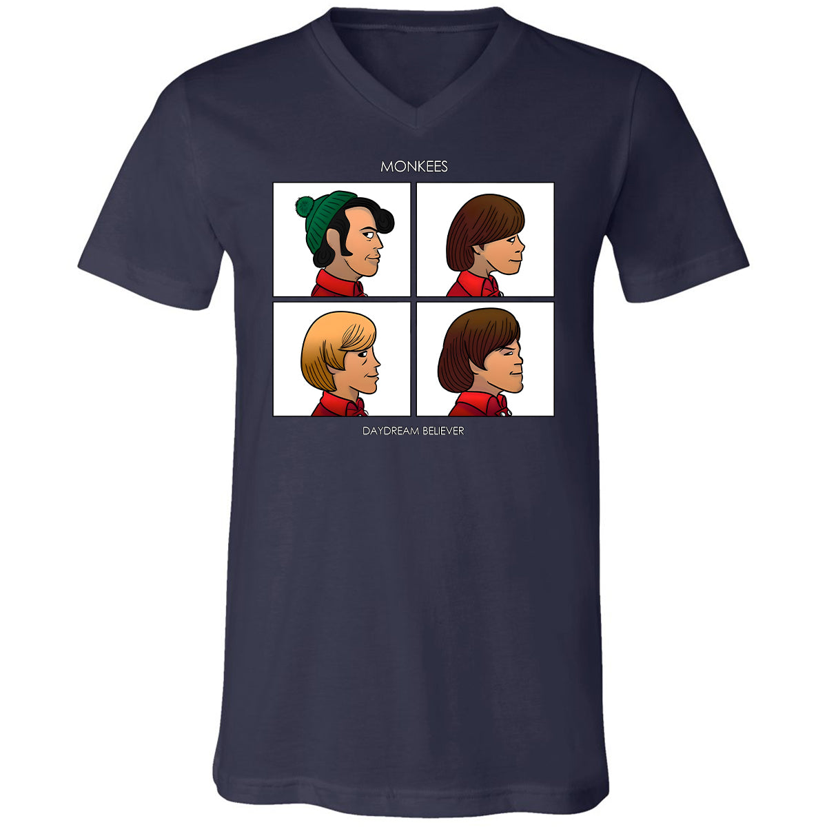 Unisex V-Neck T-Shirt - CM7UKVFY - Navy - 2