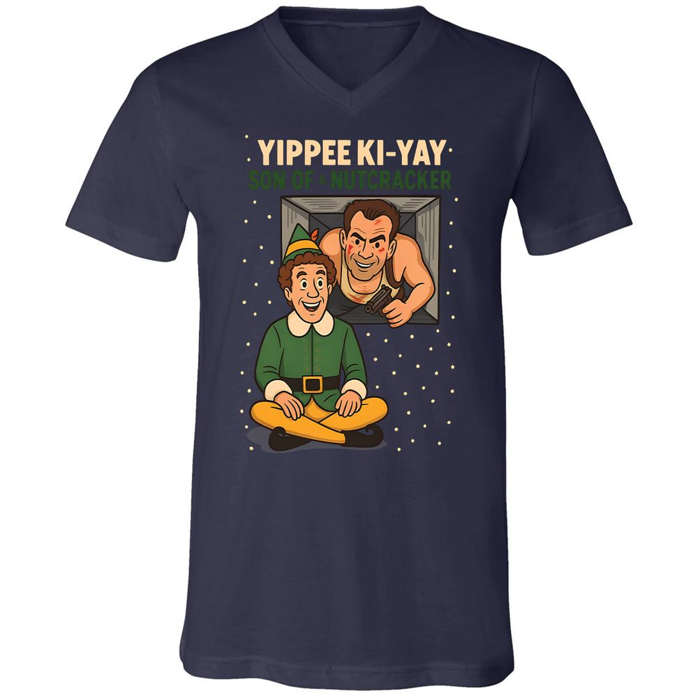 Unisex V-Neck T-Shirt - XKWK27BP - Navy - 2