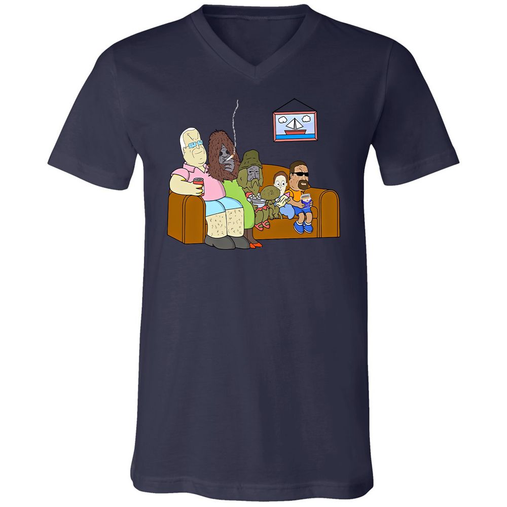 Unisex V-Neck T-Shirt - 4FZ2DKDU - Navy - 2