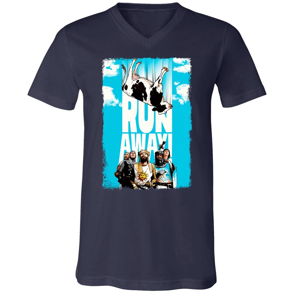 Unisex V-Neck T-Shirt - HV4JJQPW - Navy - 2