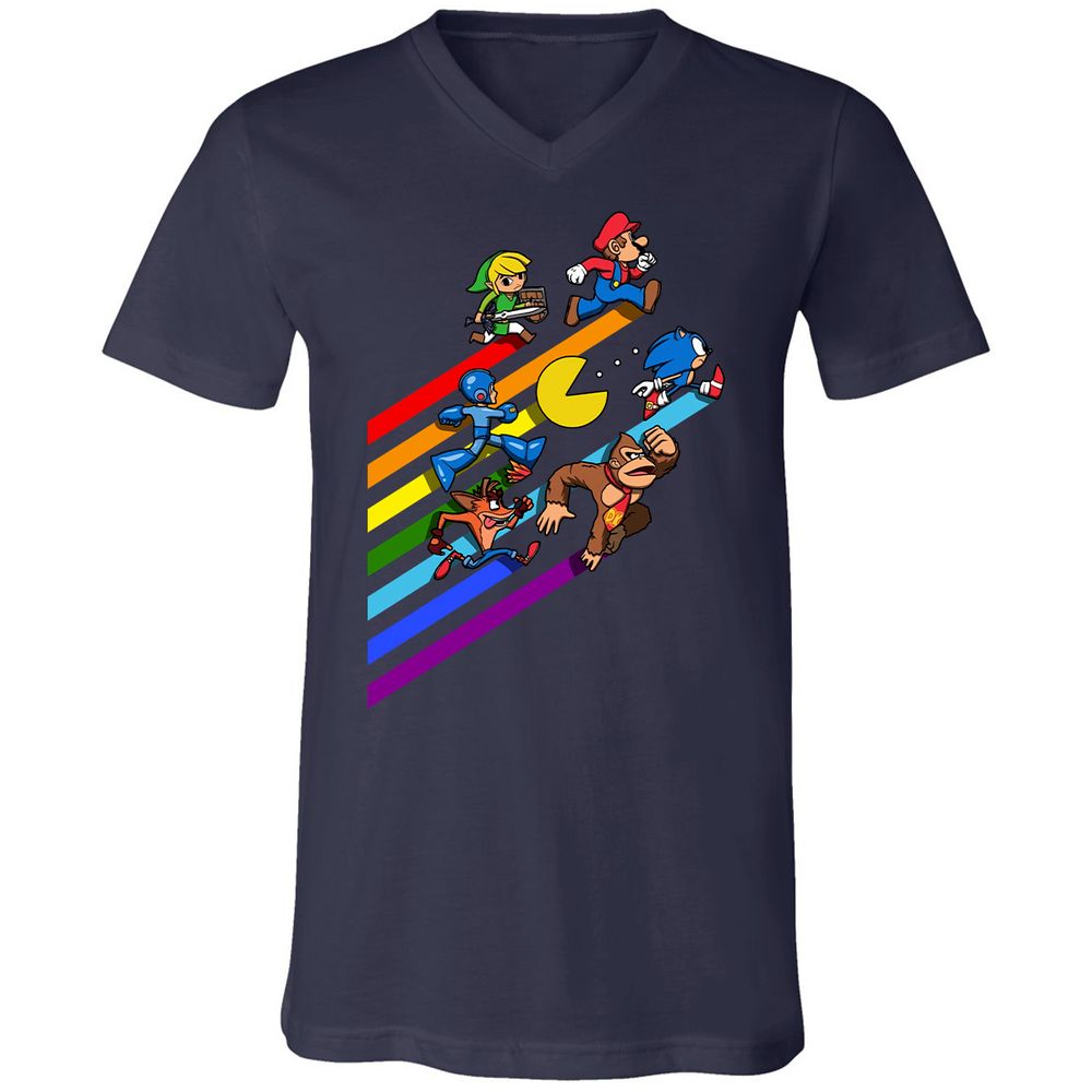 Unisex V-Neck T-Shirt - 2P46WR3A - Navy - 2
