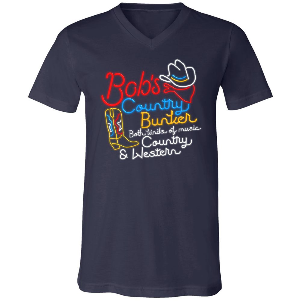 Unisex V-Neck T-Shirt - ZQ13HJLE - Navy - 2