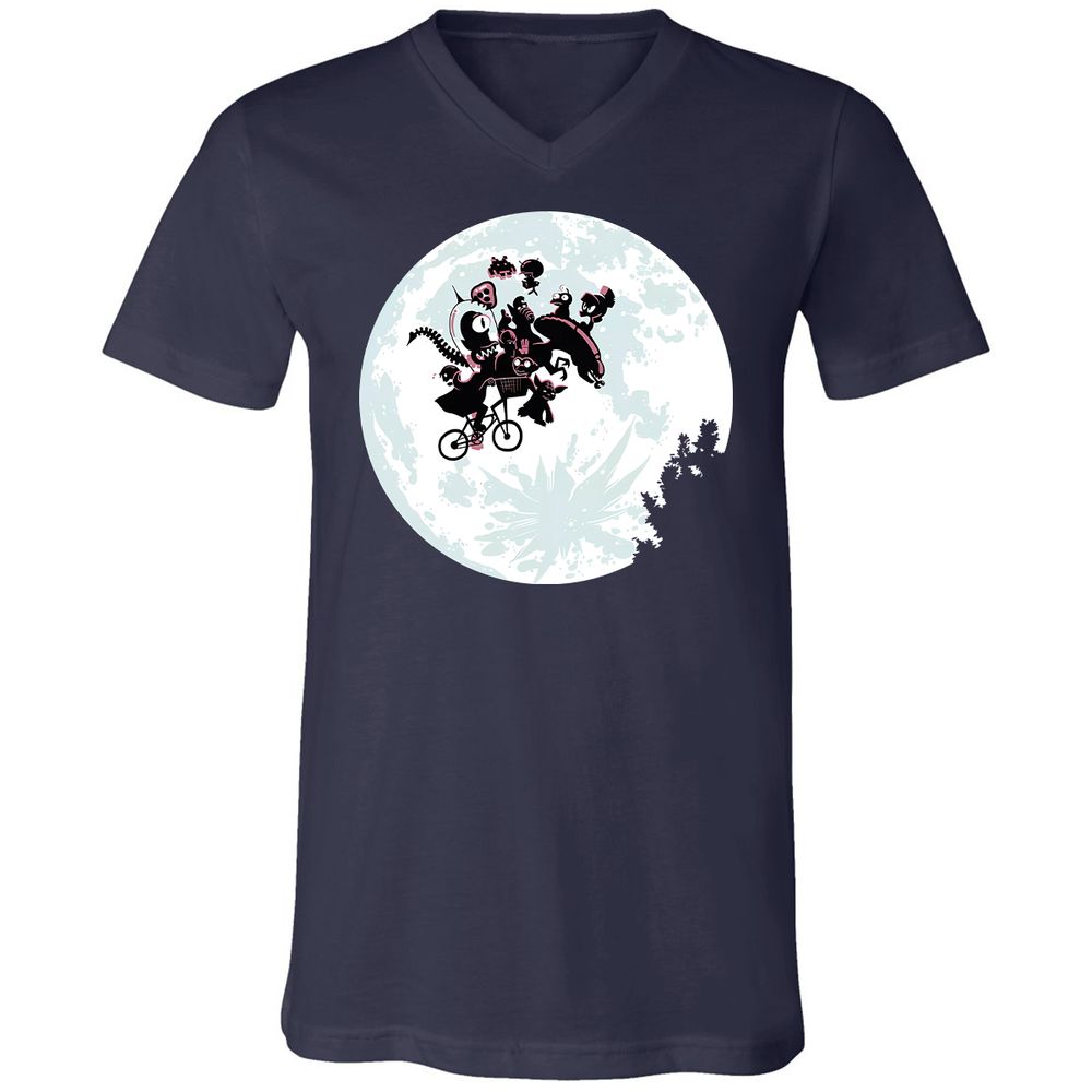 Unisex V-Neck T-Shirt - RS1XUU7E - Navy - 2