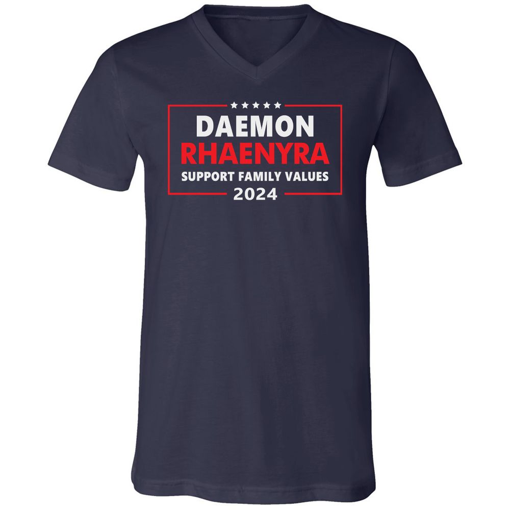 Unisex V-Neck T-Shirt - YTQ5JCNS - Navy - 2