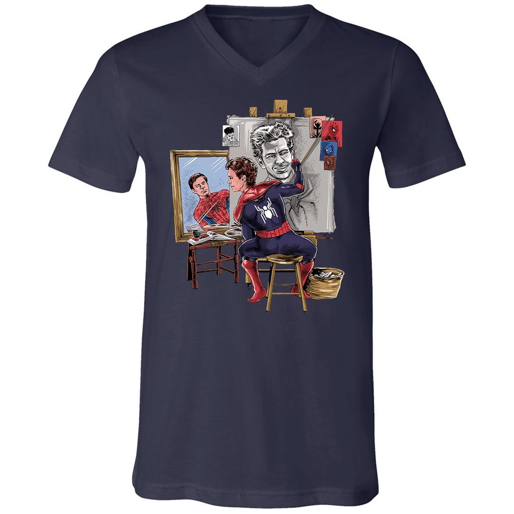 Unisex V-Neck T-Shirt - NHQ8TF3B - Navy - 2