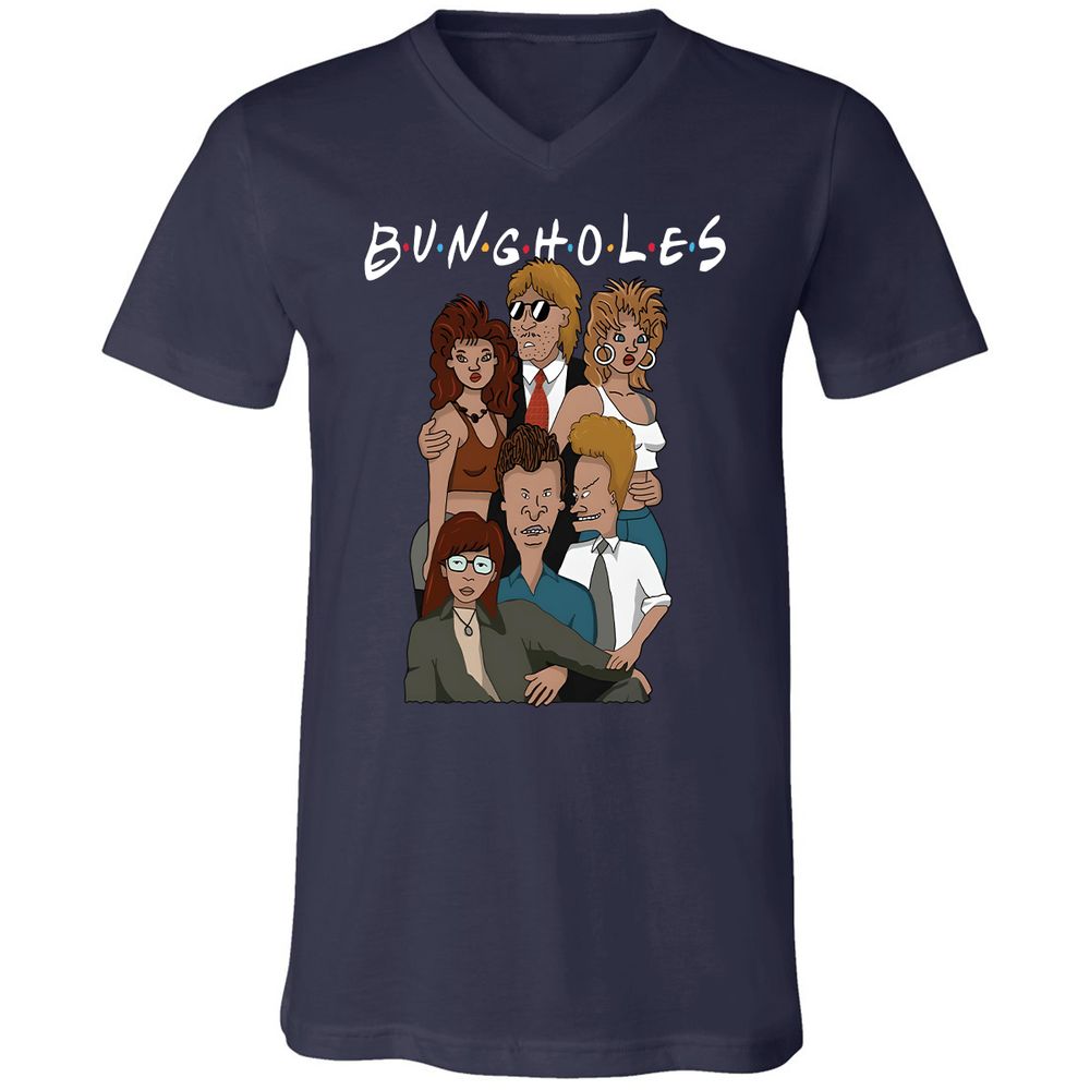 Unisex V-Neck T-Shirt - JX19L8NC - Navy - 2