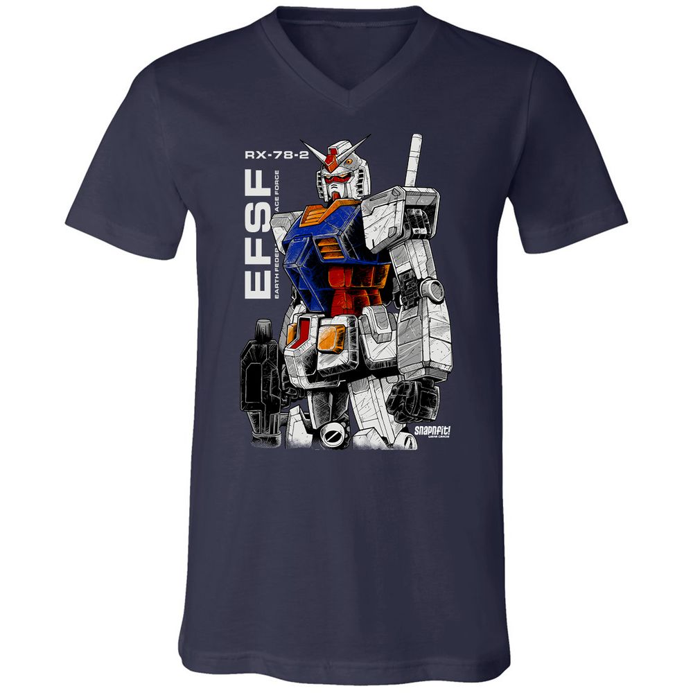 Unisex V-Neck T-Shirt - Z2ESLX2Q - Navy - 2