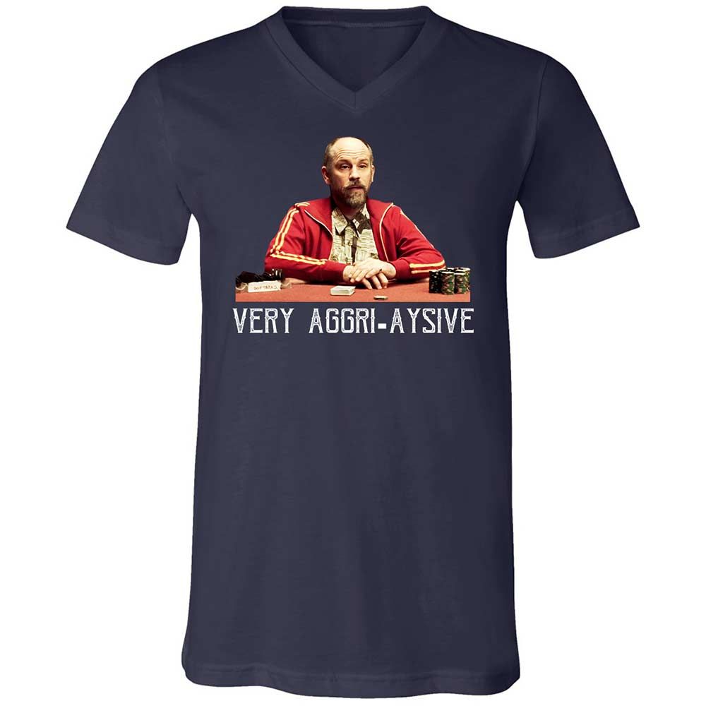 Unisex V-Neck T-Shirt - F4ZN6TWT - Navy - 2