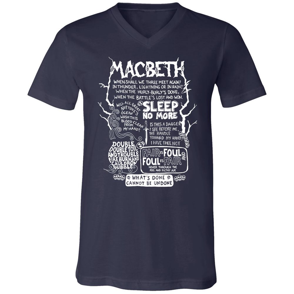 Unisex V-Neck T-Shirt - YE35DLUN - Navy - 2