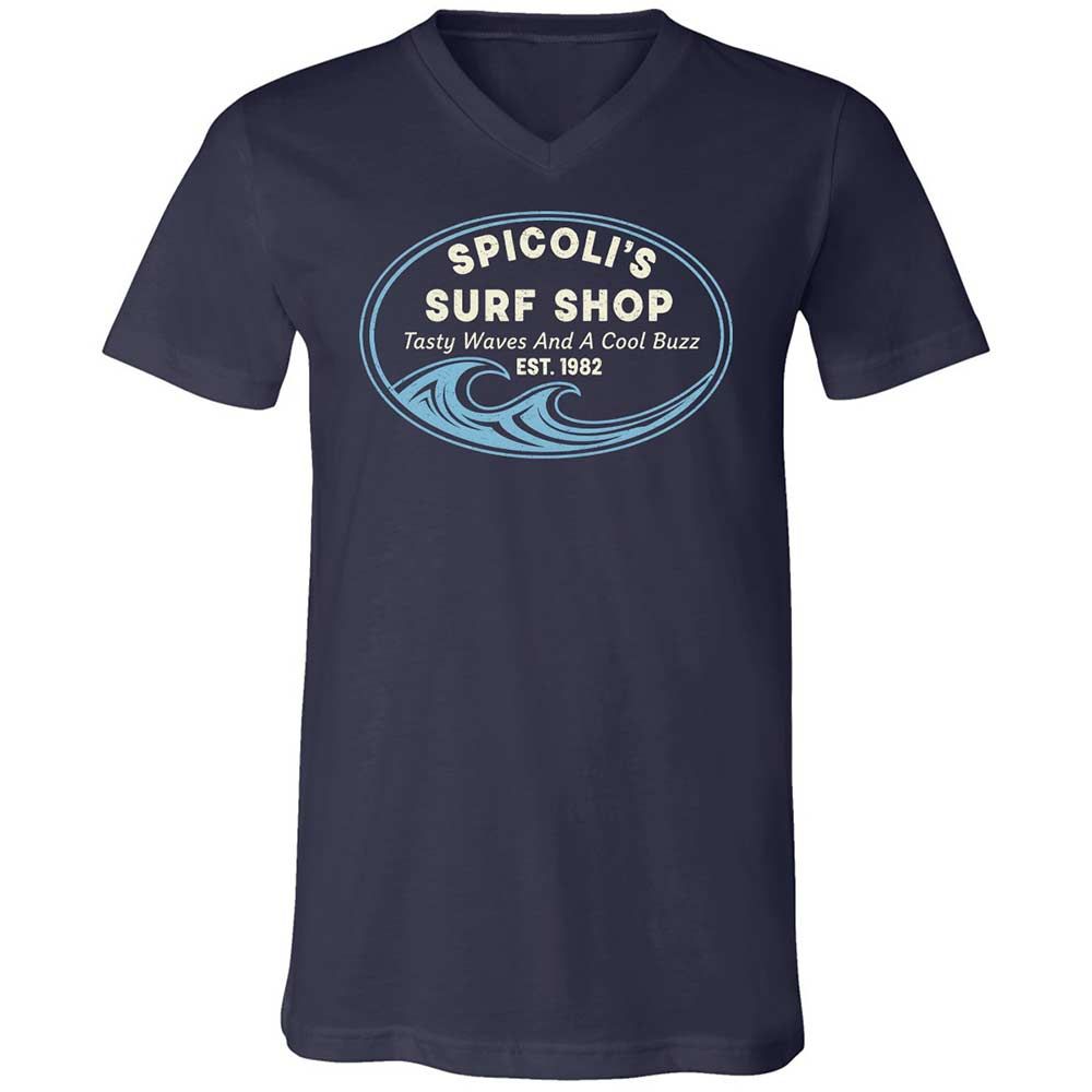 Unisex V-Neck T-Shirt - CV9UFMQT - Navy - 2