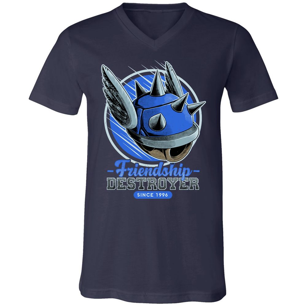 Unisex V-Neck T-Shirt - N4BZUF22 - Navy - 2