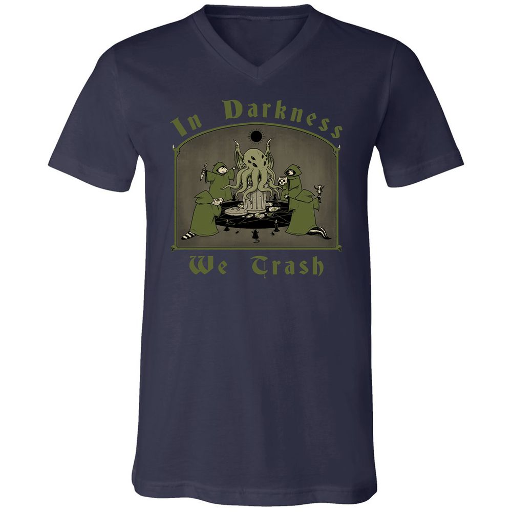 Unisex V-Neck T-Shirt - QNG7V1YQ - Navy - 2