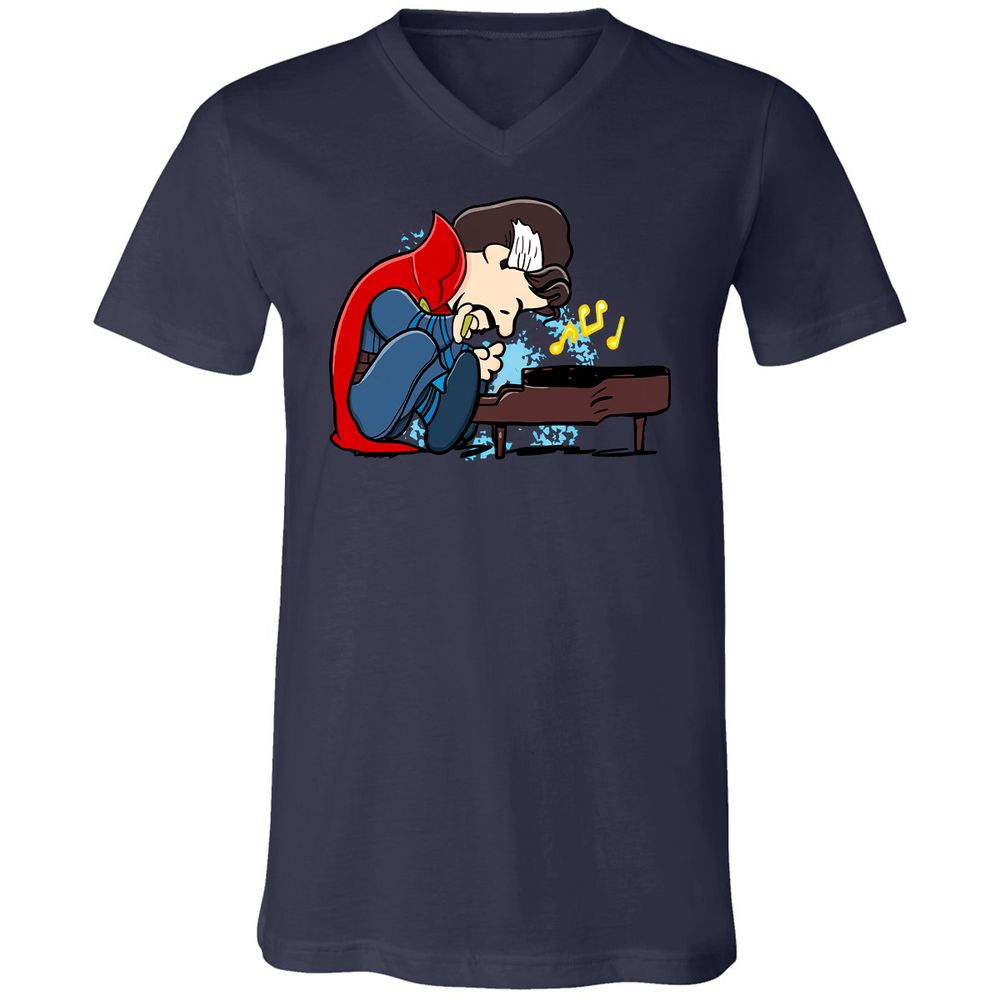 Unisex V-Neck T-Shirt - 4P7THFLG - Navy - 2