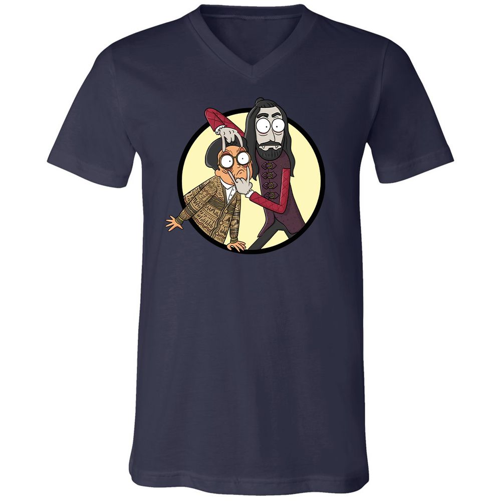 Unisex V-Neck T-Shirt - DMQHTTAG - Navy - 2