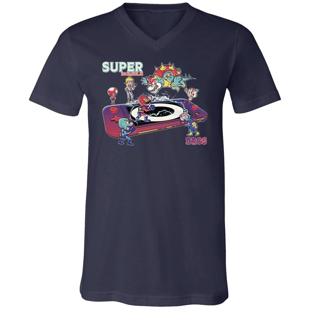 Unisex V-Neck T-Shirt - 8TKV3GJQ - Navy - 2