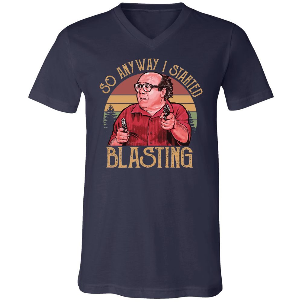 Unisex V-Neck T-Shirt - GW1T7WXJ - Navy - 2