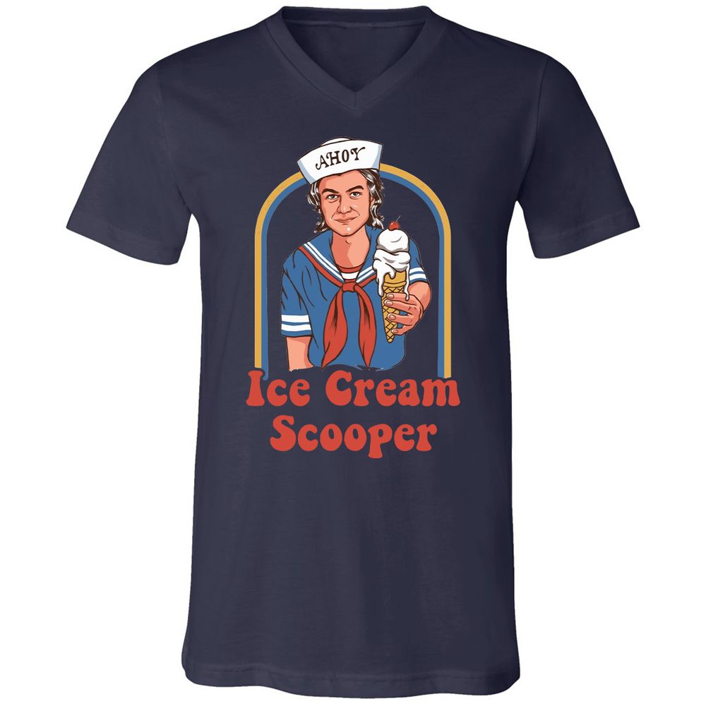 Unisex V-Neck T-Shirt - 7W7LL9UV - Navy - 2