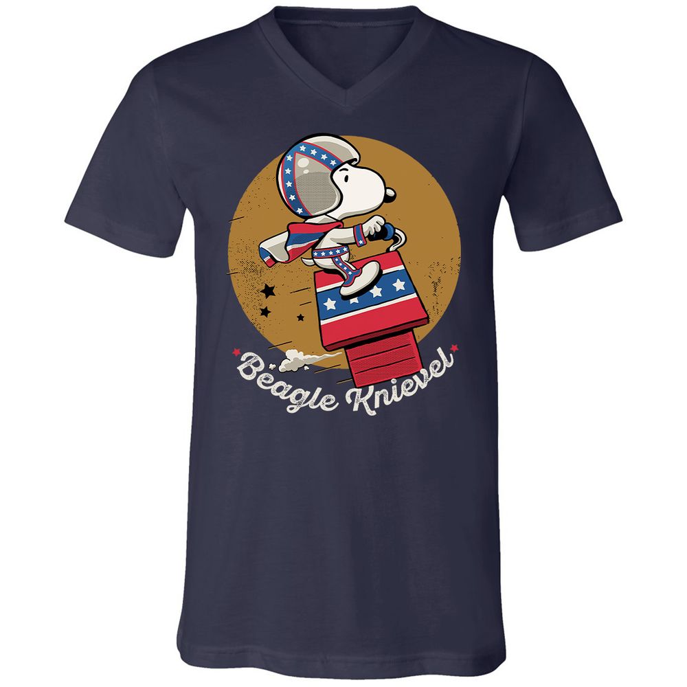 Unisex V-Neck T-Shirt - K614P9HG - Navy - 2