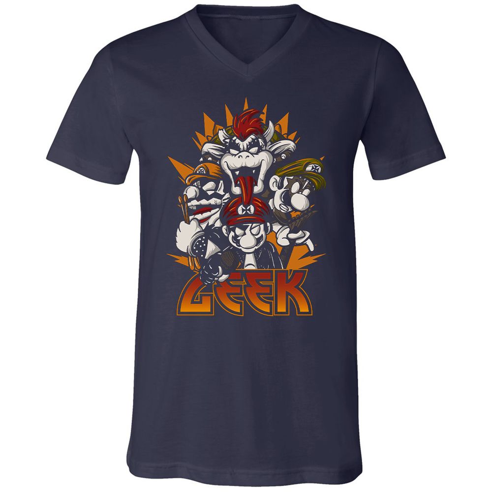 Unisex V-Neck T-Shirt - L9SLEL7E - Navy - 2