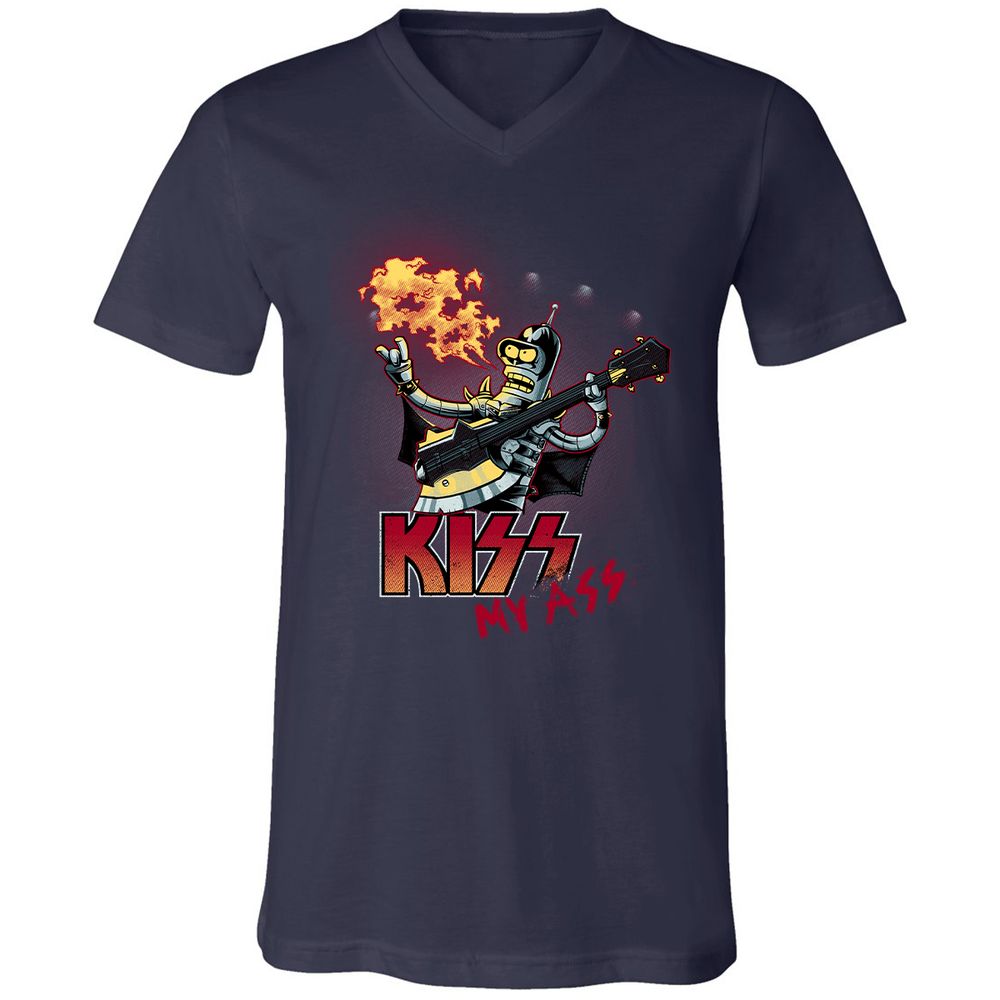 Unisex V-Neck T-Shirt - 385QWLQB - Navy - 2