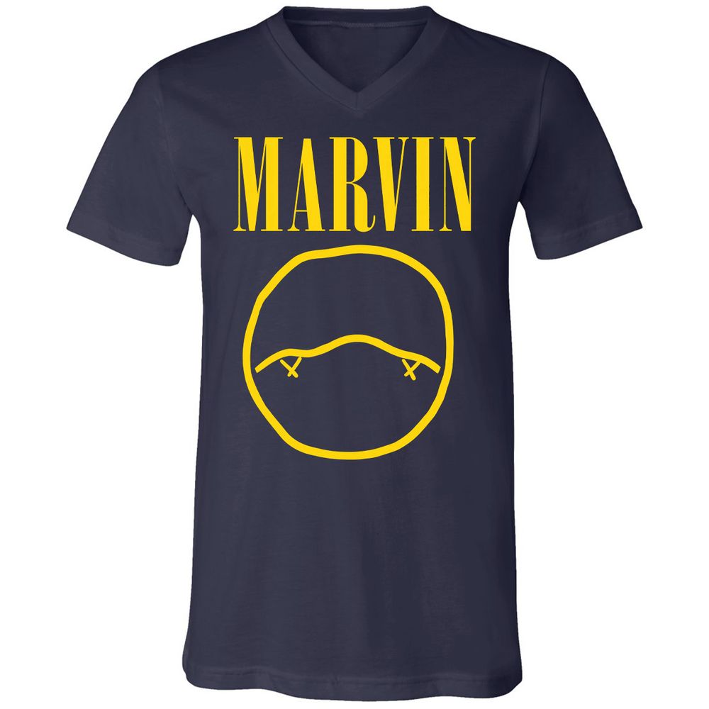 Unisex V-Neck T-Shirt - AV1R88QB - Navy - 2