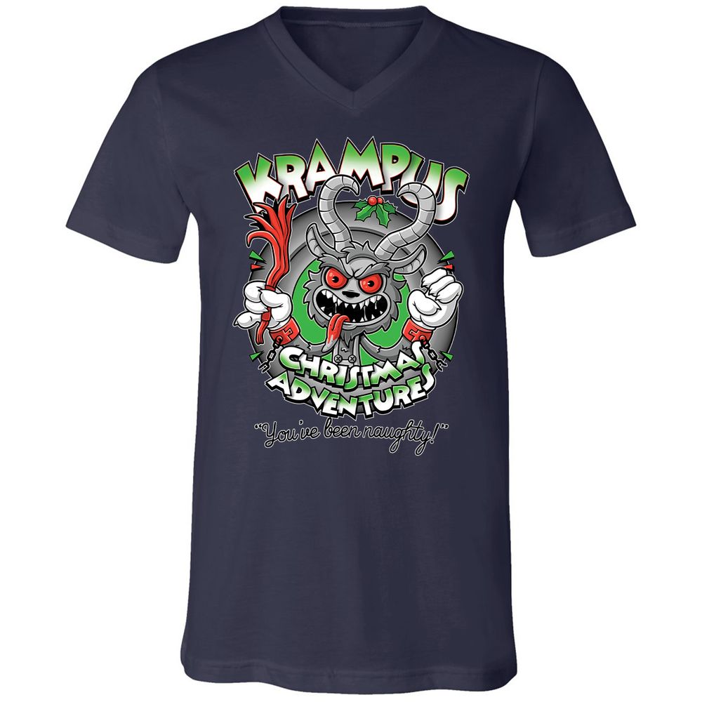 Unisex V-Neck T-Shirt - TTQQH2DU - Navy - 2