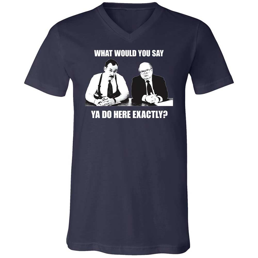 Unisex V-Neck T-Shirt - LJAEUEBJ - Navy - 2