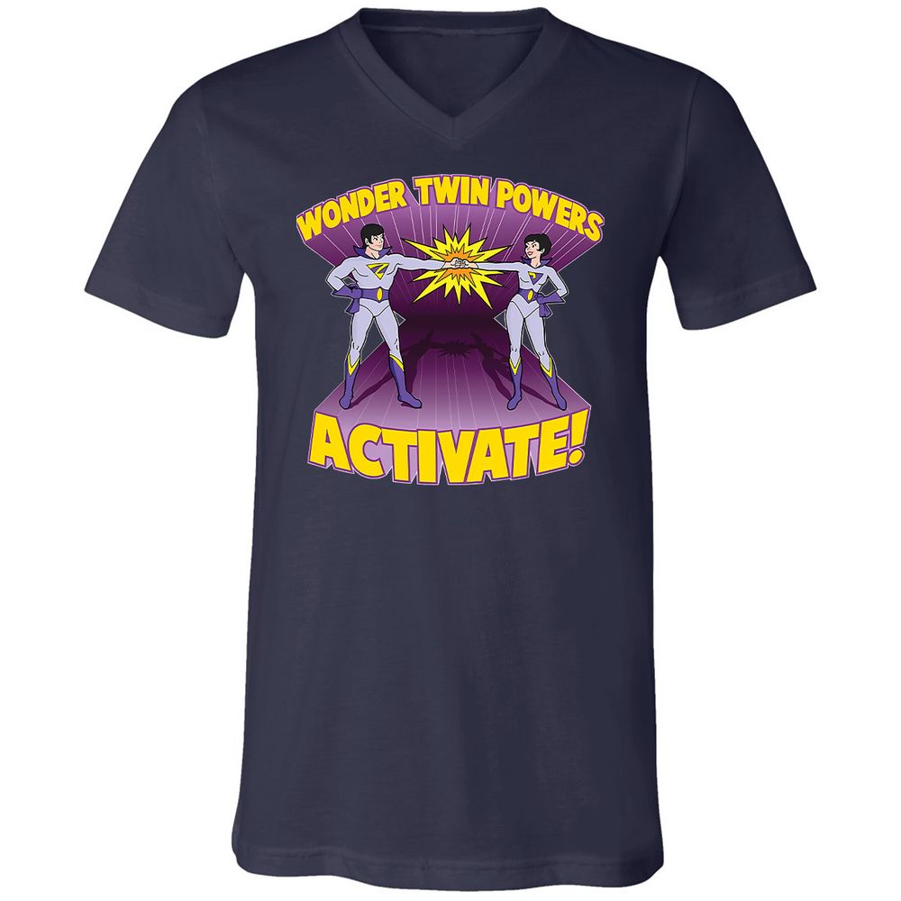 Unisex V-Neck T-Shirt - 9UG9WHZQ - Navy - 2