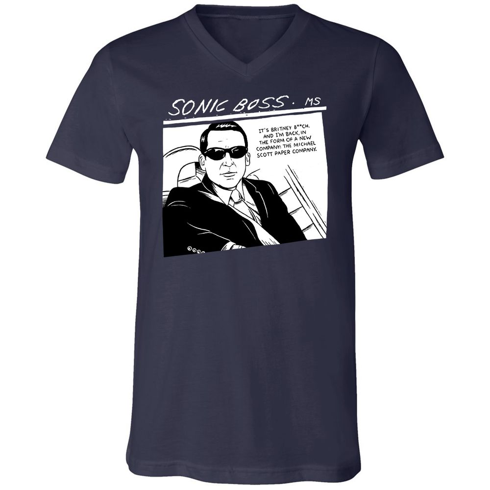 Unisex V-Neck T-Shirt - 864GA42W - Navy - 2