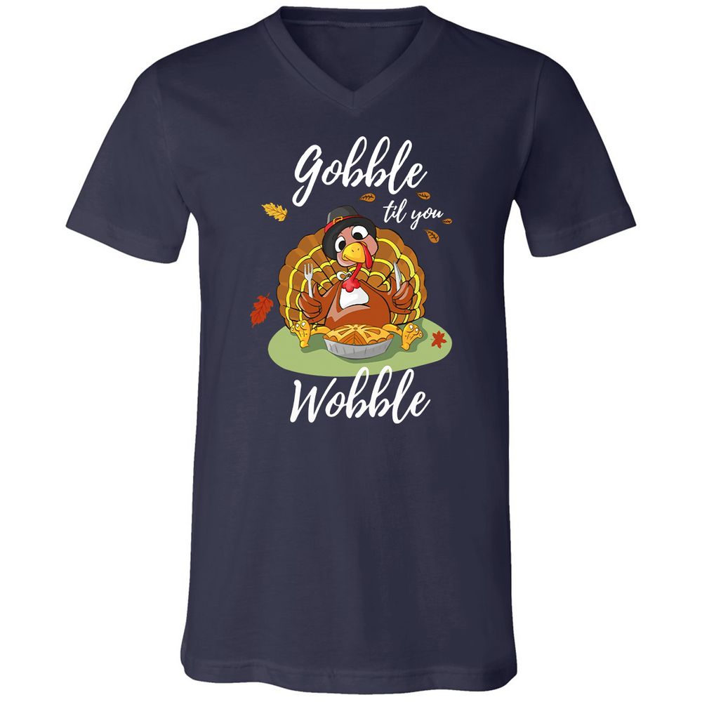 Unisex V-Neck T-Shirt - 8944CQQX - Navy - 2