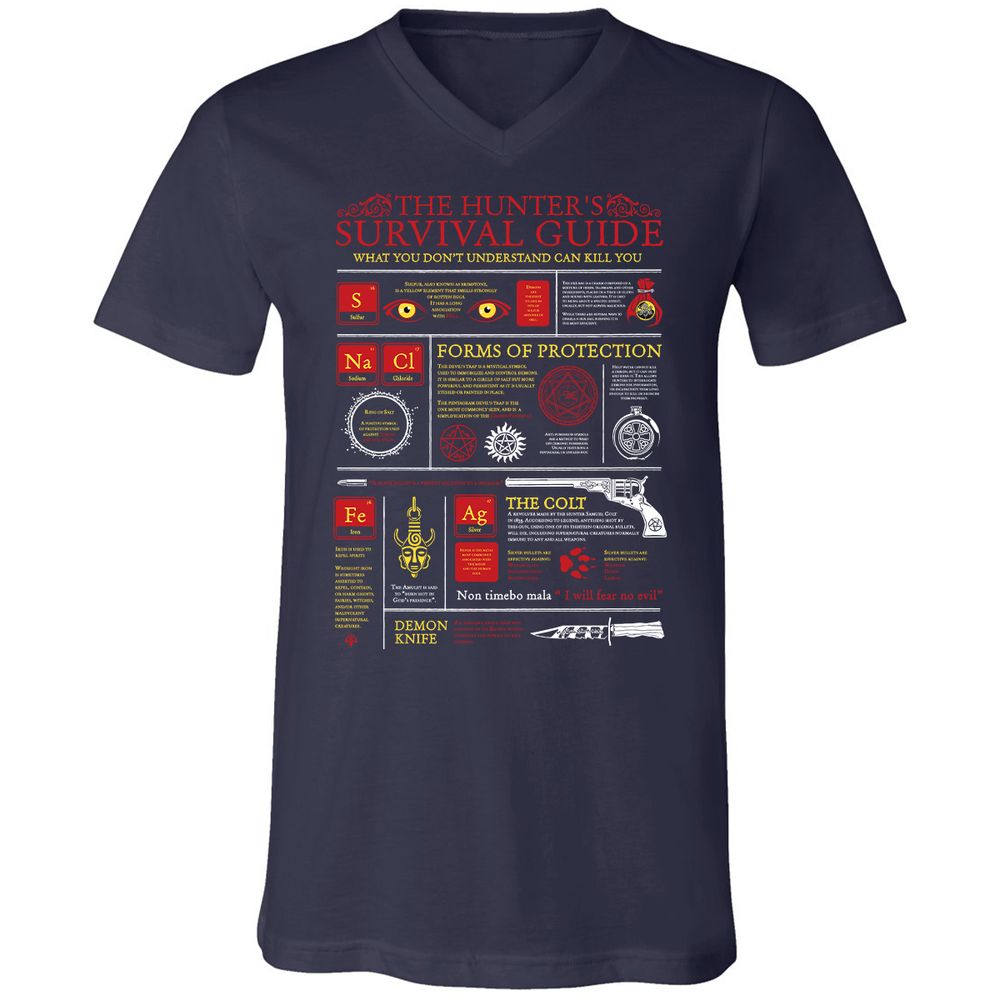 Unisex V-Neck T-Shirt - 674EM5HJ - Navy - 2