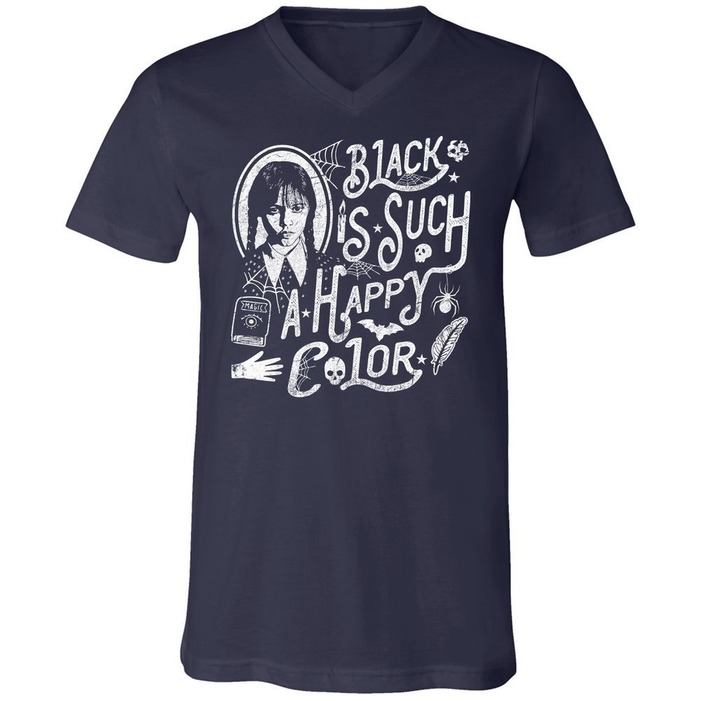Unisex V-Neck T-Shirt - KCTQV6B5 - Navy - 2