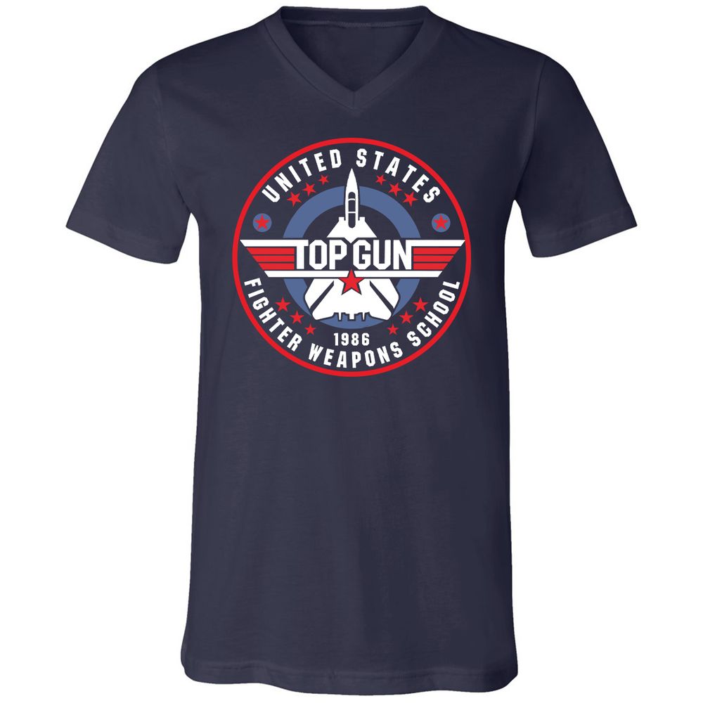 Unisex V-Neck T-Shirt - 194BU7W5 - Navy - 2