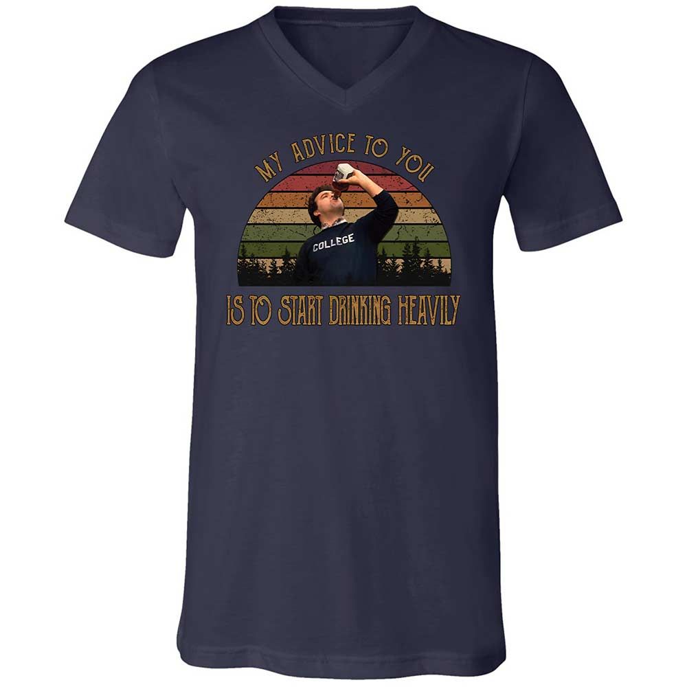 Unisex V-Neck T-Shirt - 6C3ECR4M - Navy - 2