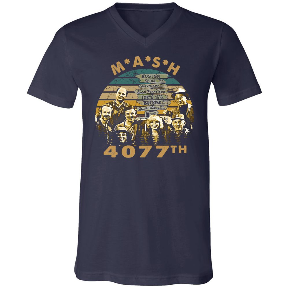 Unisex V-Neck T-Shirt - MB7NHGB7 - Navy - 2