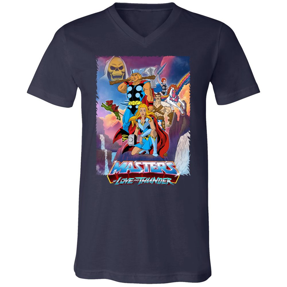 Unisex V-Neck T-Shirt - XEB6EWRZ - Navy - 2