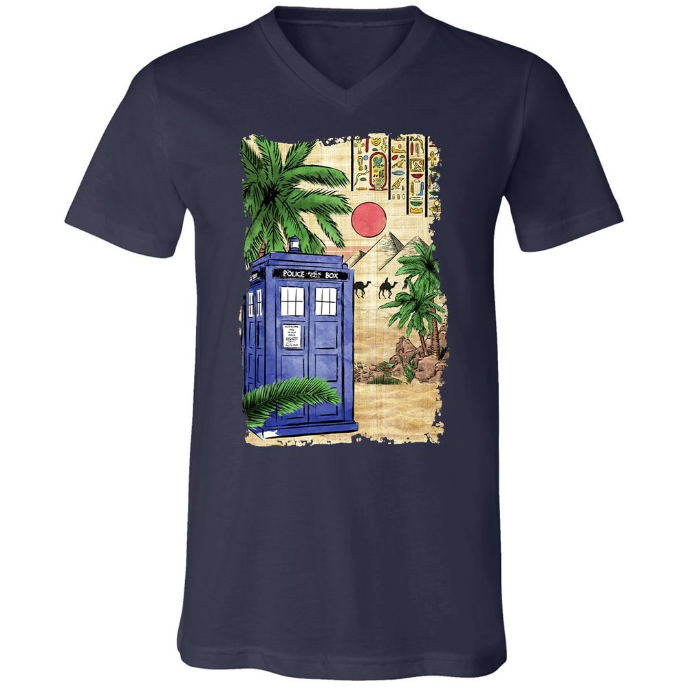Unisex V-Neck T-Shirt - 5MP4BHL2 - Navy - 2