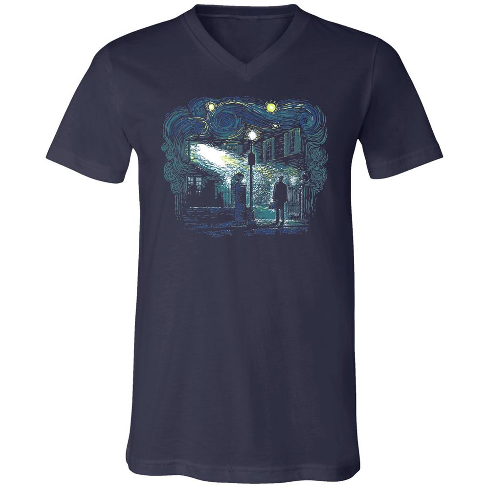 Unisex V-Neck T-Shirt - 92UGCPD8 - Navy - 2