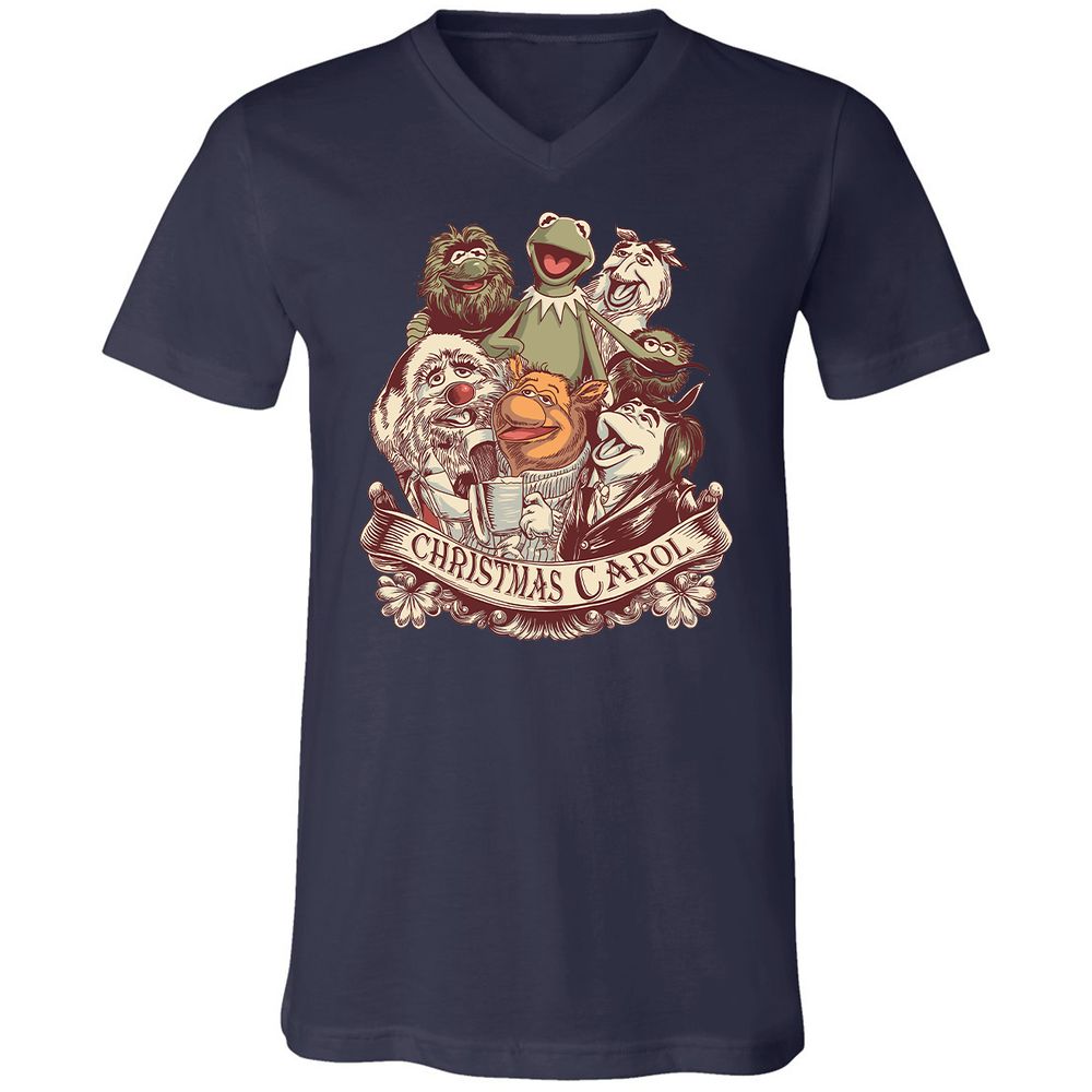 Unisex V-Neck T-Shirt - P4CERMPR - Navy - 2