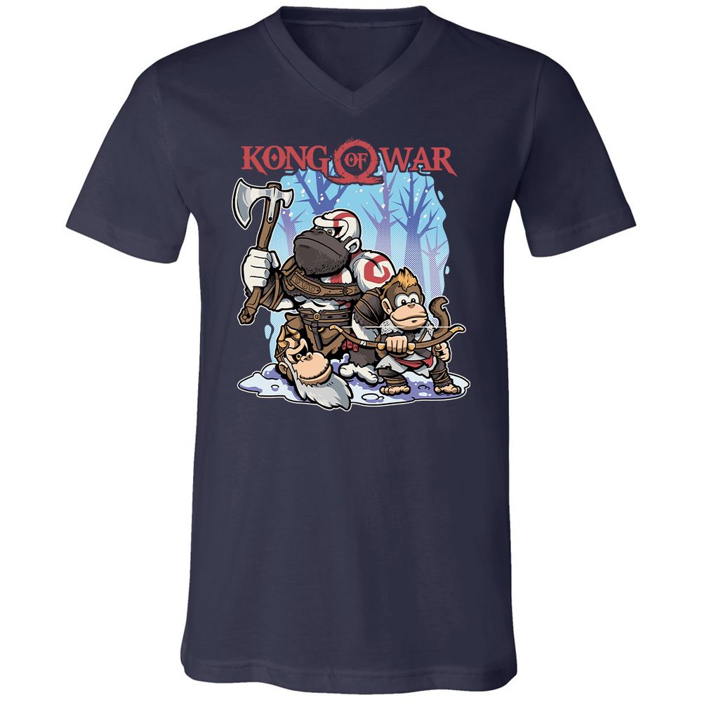 Unisex V-Neck T-Shirt - QL5ATRXK - Navy - 2