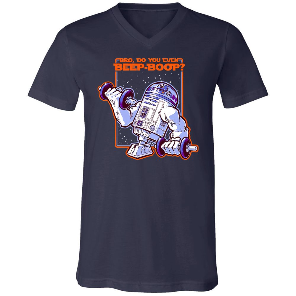 Unisex V-Neck T-Shirt - S72EU9YA - Navy - 2