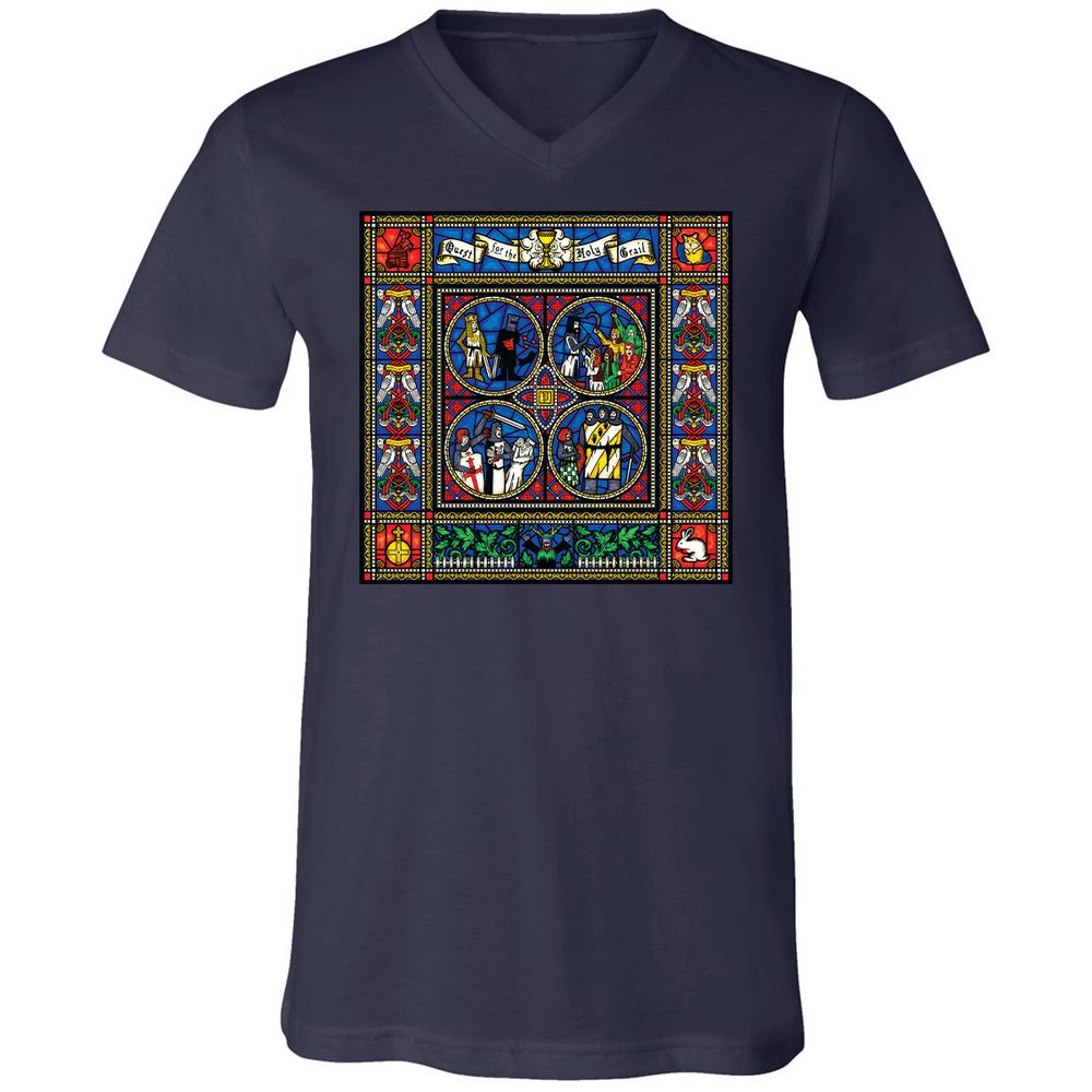 Unisex V-Neck T-Shirt - KNEVTBXA - Navy - 2