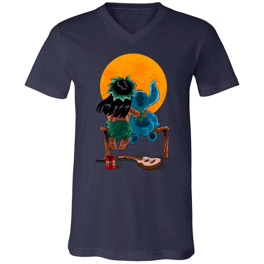 Unisex V-Neck T-Shirt - DC6H9N74 - Navy - 2