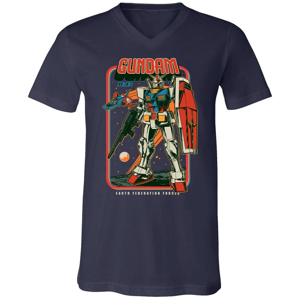 Unisex V-Neck T-Shirt - VGKDKHBZ - Navy - 2