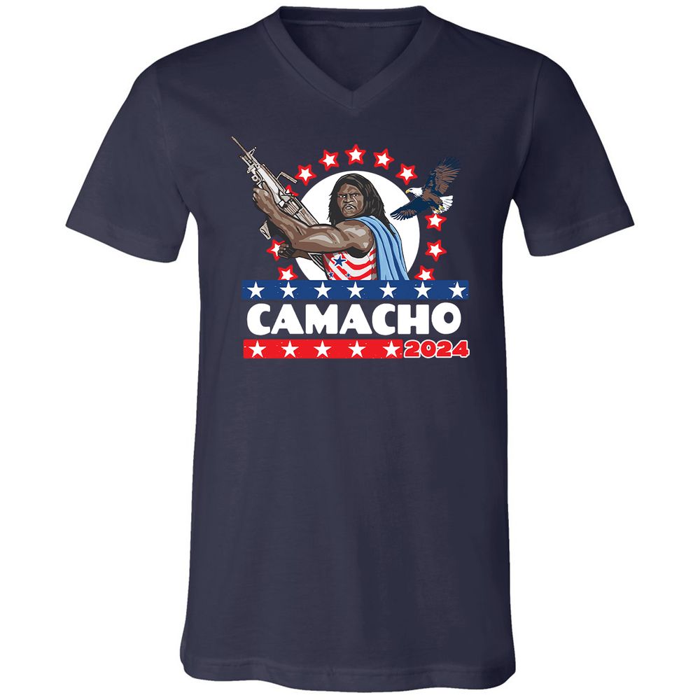 Unisex V-Neck T-Shirt - JTFYLMVE - Navy - 2