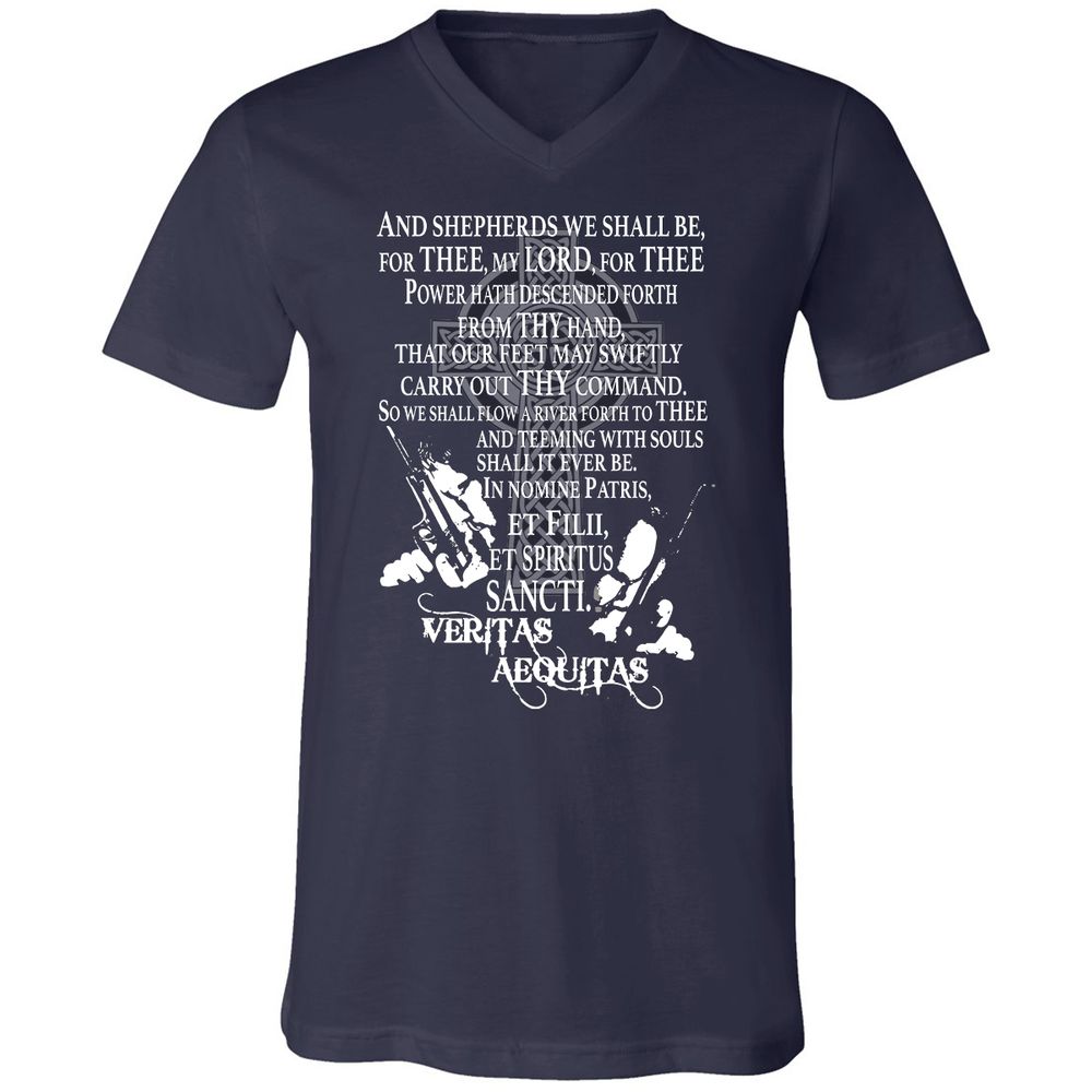 Unisex V-Neck T-Shirt - Black - Navy - 2