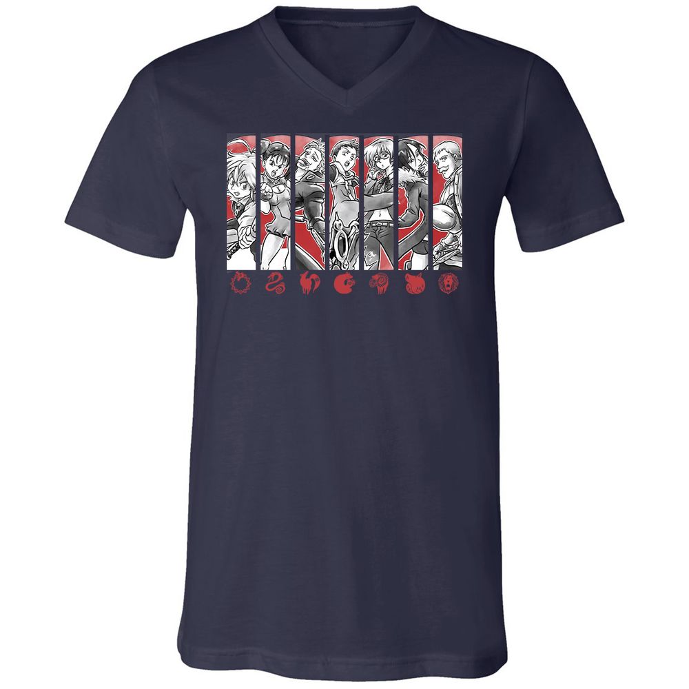 Unisex V-Neck T-Shirt - 5TF86N33 - Navy - 2