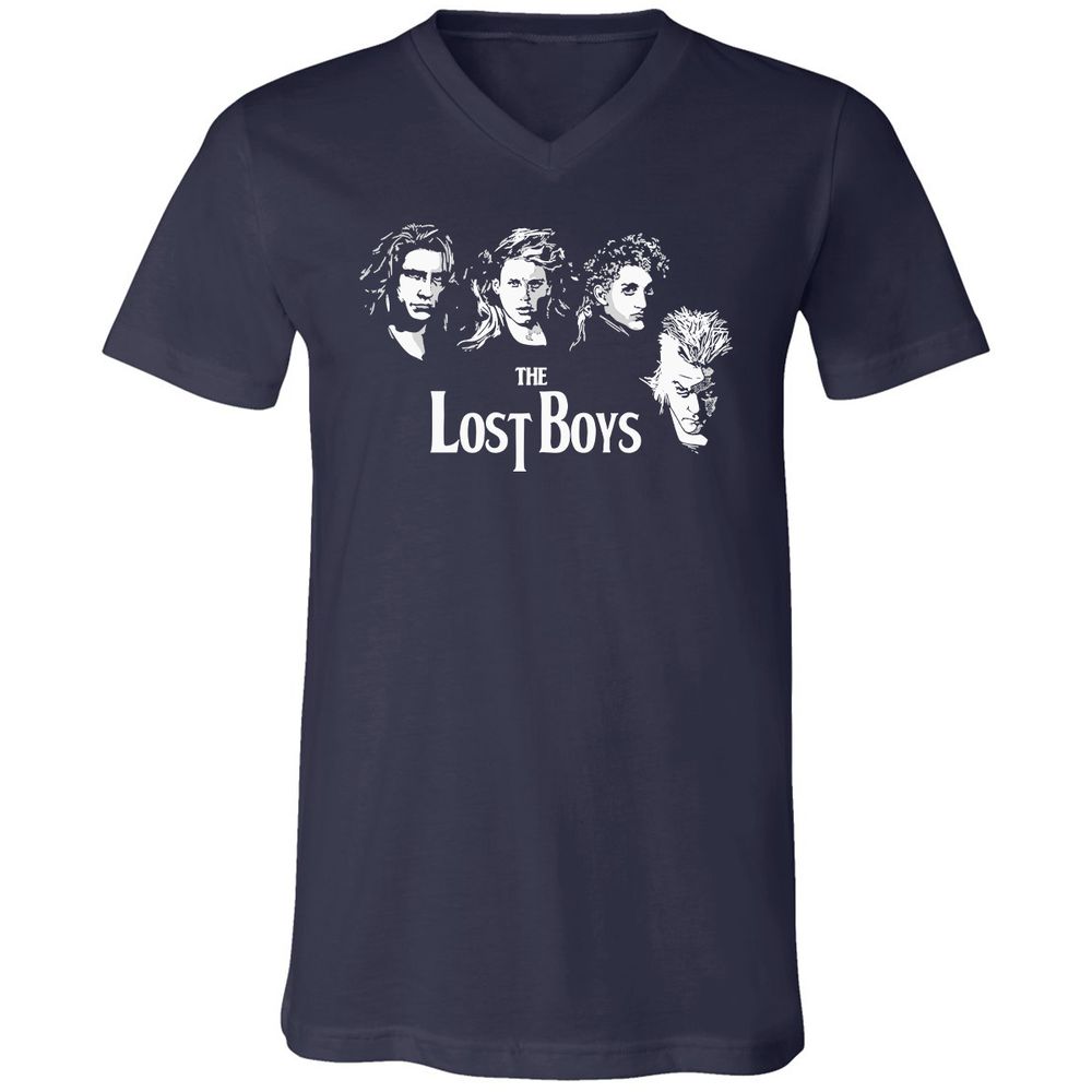 Unisex V-Neck T-Shirt - LMQCAUZQ - Navy - 2
