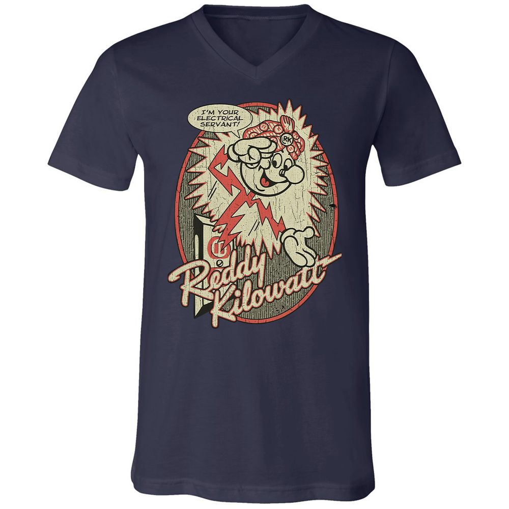 Unisex V-Neck T-Shirt - 8T6FPWTG - Navy - 2